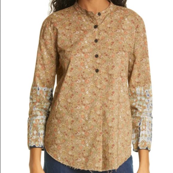 RAQUEL ALLEGRA Perfect Mix Print Henley - Picture 1 of 11
